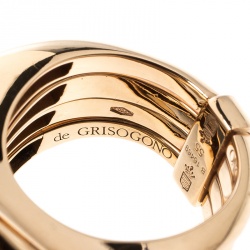 De Grisogono Onde 18k Rose Gold Cocktail Ring Size 55