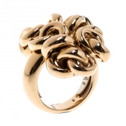De Grisogono Interlocking Circles 18k Rose Gold Cocktail Ring Size 54