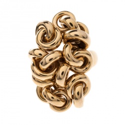 De Grisogono Interlocking Circles 18k Rose Gold Cocktail Ring Size 54