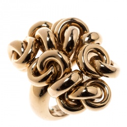 De Grisogono Interlocking Circles 18k Rose Gold Cocktail Ring Size 54