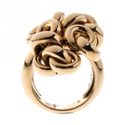 De Grisogono Interlocking Circles 18k Rose Gold Cocktail Ring Size 54