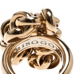 De Grisogono Interlocking Circles 18k Rose Gold Cocktail Ring Size 54