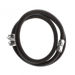 De Grisogono Allegra Diamond 18k White Gold Leather Wrap Bracelet