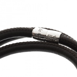 De Grisogono Allegra Diamond 18k White Gold Leather Wrap Bracelet