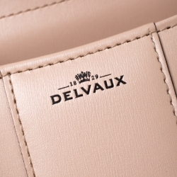 Delvaux Peach Leather Mini Le Brillant Top Handle Bag