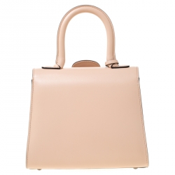 Delvaux Peach Leather Mini Le Brillant Top Handle Bag