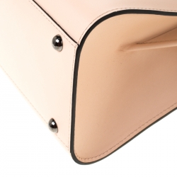 Delvaux Peach Leather Mini Le Brillant Top Handle Bag