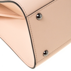 Delvaux Peach Leather Mini Le Brillant Top Handle Bag