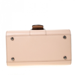 Delvaux Peach Leather Mini Le Brillant Top Handle Bag
