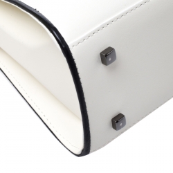 Delvaux White Leather Tempete MM Top Handle Bag                  