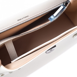 Delvaux White Leather Tempete MM Top Handle Bag                  