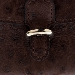 Delvaux Brown Ostrich Brilliant Bag Charm