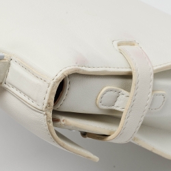 Pre Owned Delvaux White Leather Tempete PM Top Handle Bag