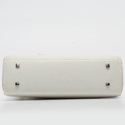 Pre Owned Delvaux White Leather Tempete PM Top Handle Bag