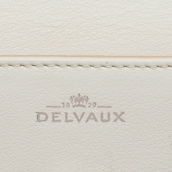 Pre Owned Delvaux White Leather Tempete PM Top Handle Bag