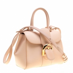 Delvaux Peach Leather Mini Le Brillant Top Handle Bag