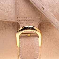 Delvaux Peach Leather Mini Le Brillant Top Handle Bag