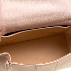 Delvaux Peach Leather Mini Le Brillant Top Handle Bag