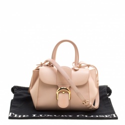 Delvaux Peach Leather Mini Le Brillant Top Handle Bag