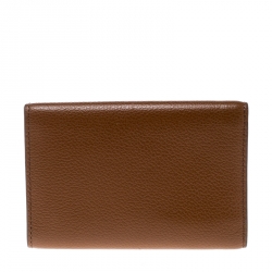 Pre Owned Delvaux Brown Leather Card Holder Wallet