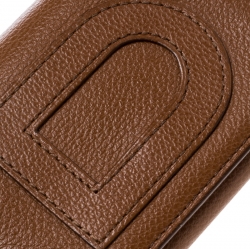 Pre Owned Delvaux Brown Leather Card Holder Wallet