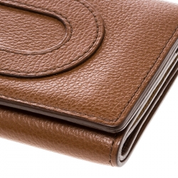 Pre Owned Delvaux Brown Leather Card Holder Wallet