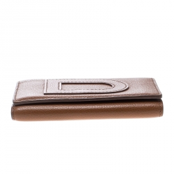 Pre Owned Delvaux Brown Leather Card Holder Wallet