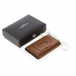 Pre Owned Delvaux Brown Leather Card Holder Wallet