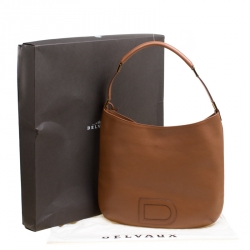 Pre Owned Delvaux Brown Leather Louise Hobo