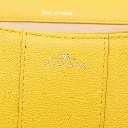 Pre Owned Delvaux Mustard Leather Mini Le Brillant Top Handle Bag