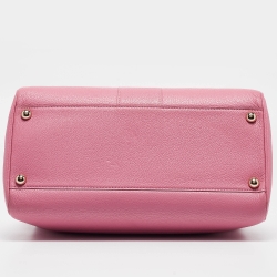 Delvaux Pink Leather Brillant MM Top Handle Bag