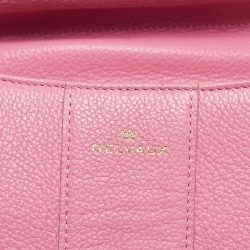 Delvaux Pink Leather Brillant MM Top Handle Bag
