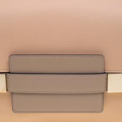 Pre Owned Delvaux Peach/Beige Leather Madame PM Shoulder Bag