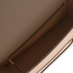 Pre Owned Delvaux Peach/Beige Leather Madame PM Shoulder Bag