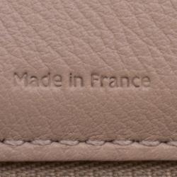 Pre Owned Delvaux Peach/Beige Leather Madame PM Shoulder Bag