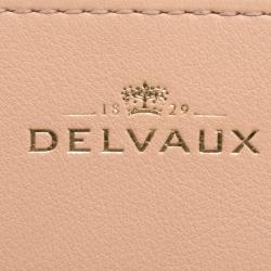 Pre Owned Delvaux Peach/Beige Leather Madame PM Shoulder Bag