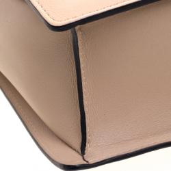 Pre Owned Delvaux Peach/Beige Leather Madame PM Shoulder Bag