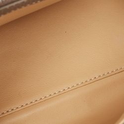 Pre Owned Delvaux Grey Leather Mini Brillant East/West Top Handle Bag