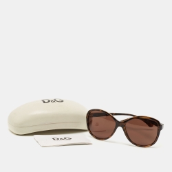 Pre Owned D&G Brown 8079 Round Sunglasses