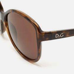 Pre Owned D&G Brown 8079 Round Sunglasses