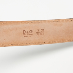 D&G Black Leather DG Logo Buckle Belt 95CM
