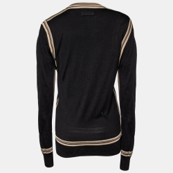 Pre Owned D&G Black Silk Knit Top & Cardigan Set