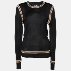 Pre Owned D&G Black Silk Knit Top & Cardigan Set