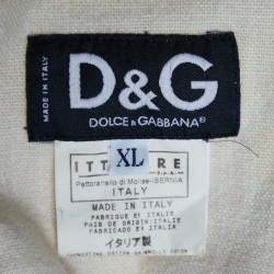 Pre Owned D&G Beige Denim Distressed Button Front Jacket XL