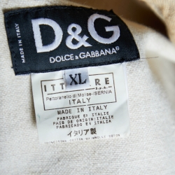 Pre Owned D&G Beige Denim Distressed Button Front Jacket XL