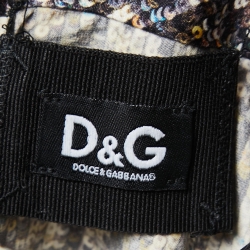 D&G Multicolor Sequin Printed Silk High Neck Sleeveless Top S