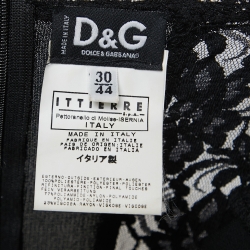 Pre Owned D&G Black Stretch Crepe & Lace Sheer Cami Dress M