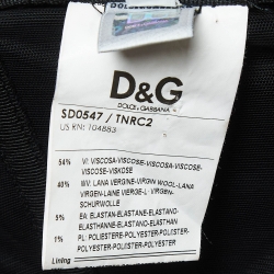 Pre Owned D&G Grey Pinstripe Gabardine Draped Detail Strapless Mini Dress M