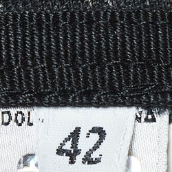 Pre Owned D&G Grey Pinstripe Gabardine Draped Detail Strapless Mini Dress M