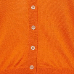 Pre Owned D&G Orange Knit Back Zipper Detail Cardigan L